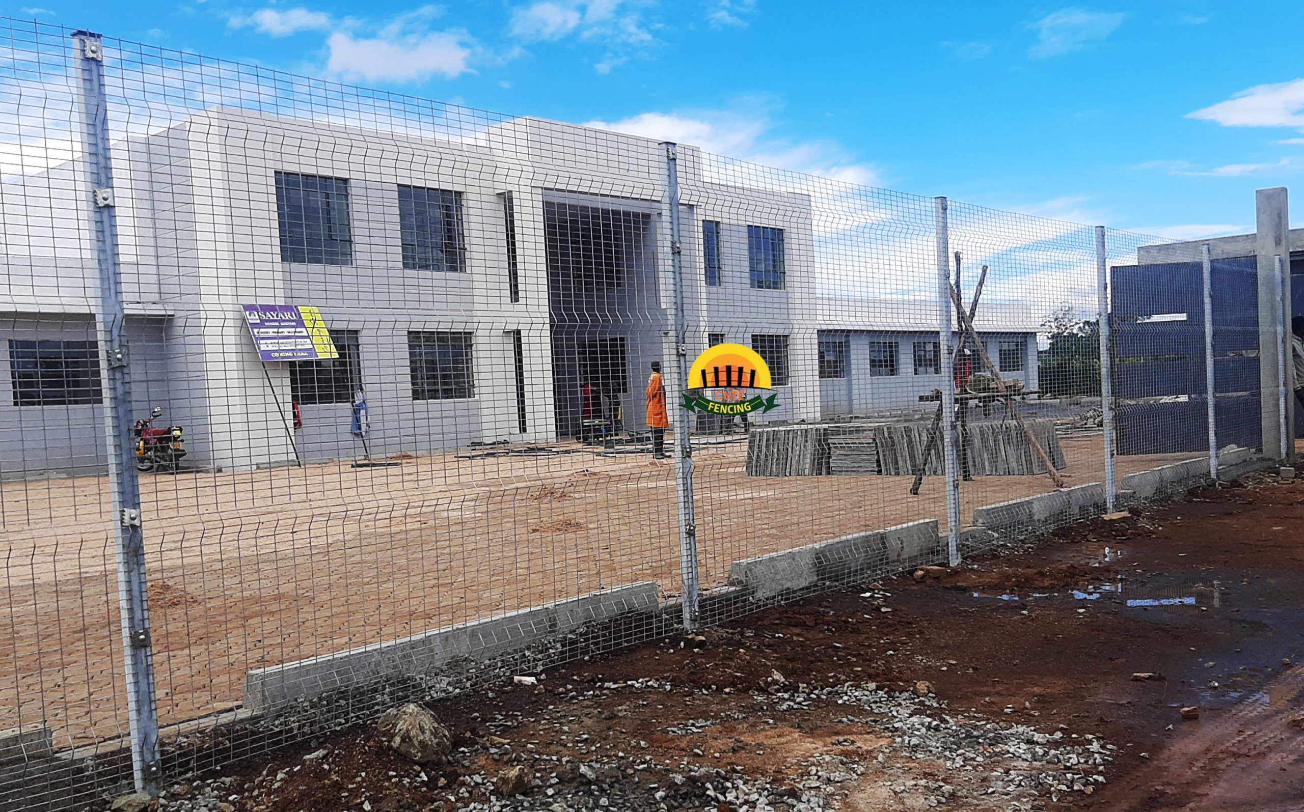 Dark Green Powder Coated Clear View / Anti-Climb Fence - Image 3