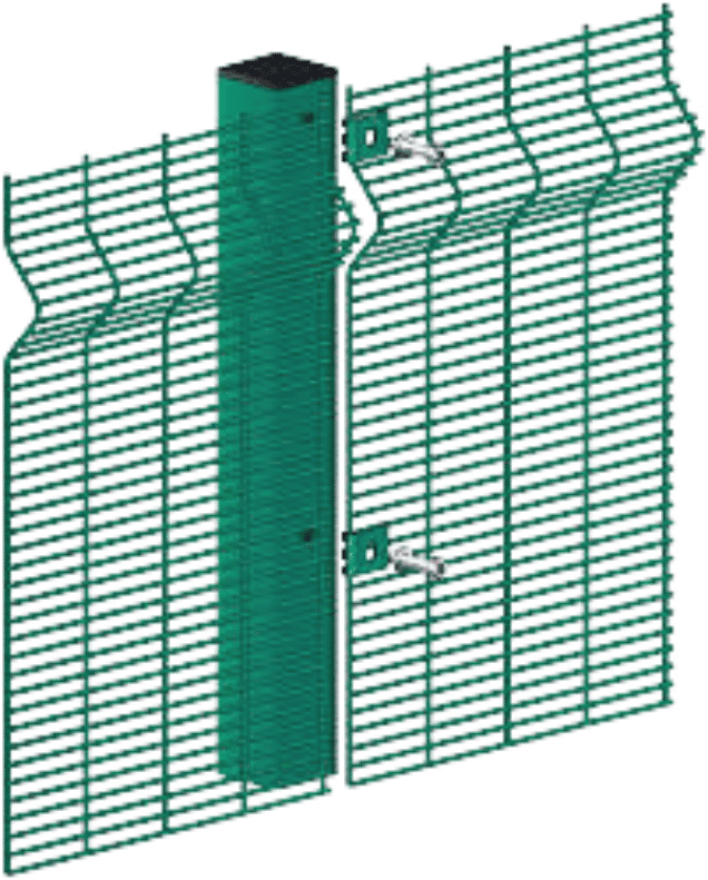 Dark Green Powder Coated Clear View / Anti-Climb Fence